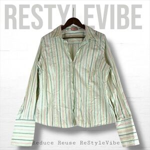 PINK BY THOMAS PINK Women’s Size 18 Shirt Top Blouse Button Up Front Striped